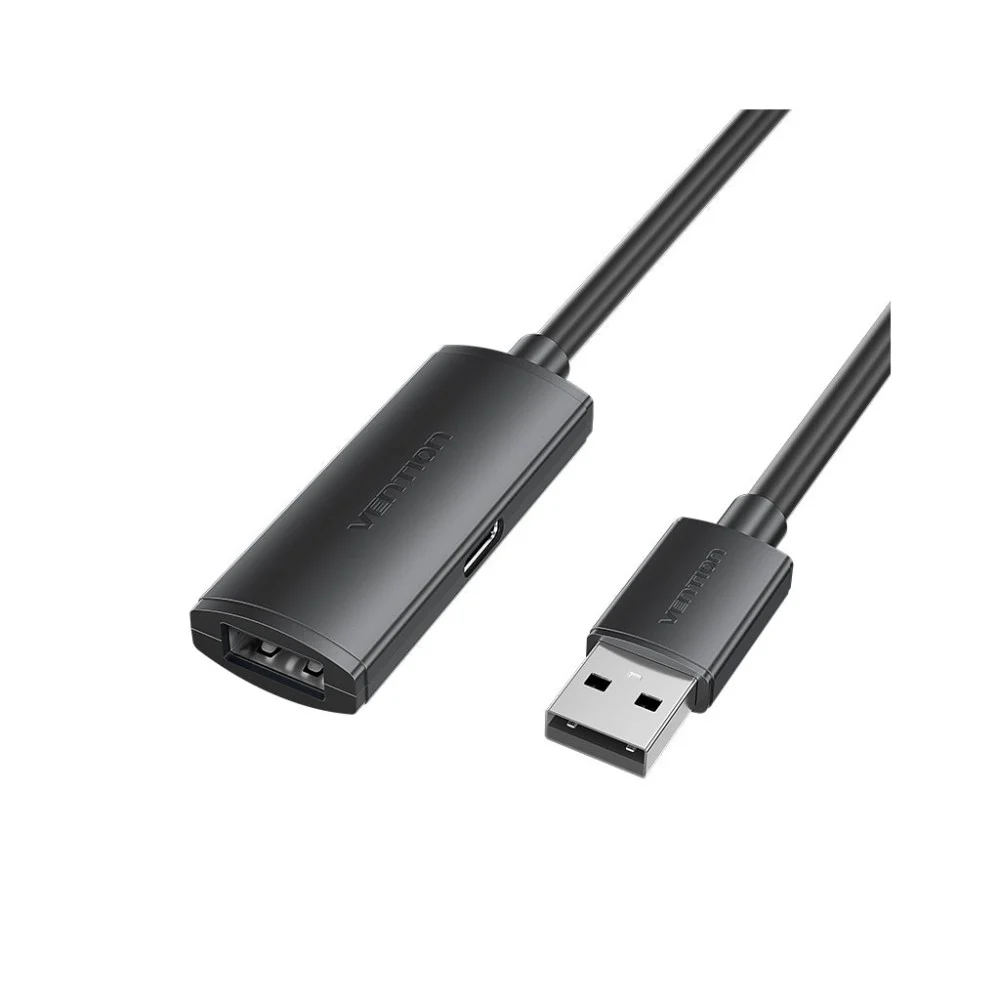 Кабель-подовжувач USB 2.0 AM/AF 5.0m Active black Vention (CBKBJ)