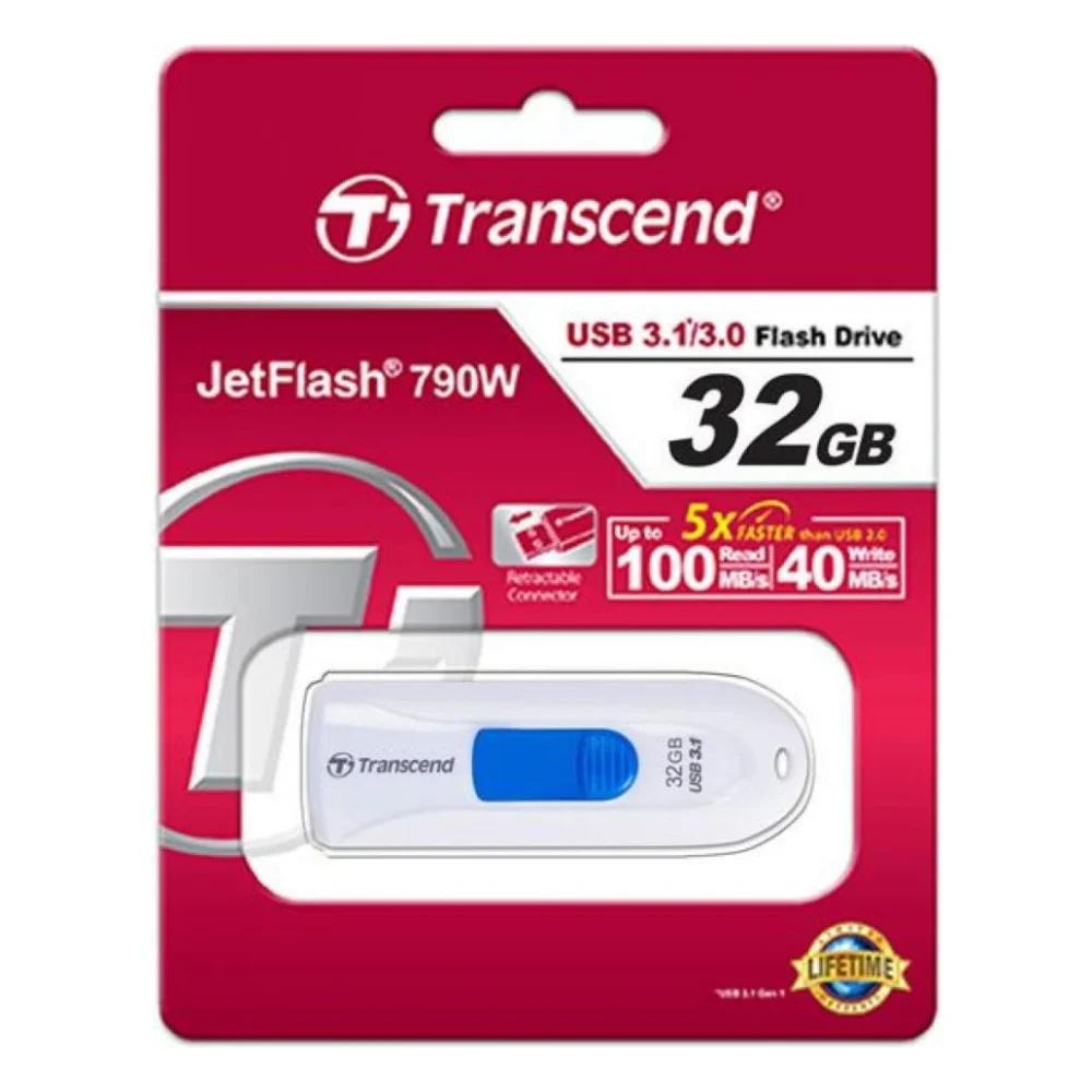 USB флеш накопичувач Transcend 32GB JetFlash 790 USB 3.1 (TS32GJF790W) — фото 10