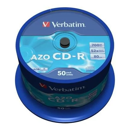 Диск CD Verbatim 700Mb 52x Cake box 50 Crystal AZO (43343)