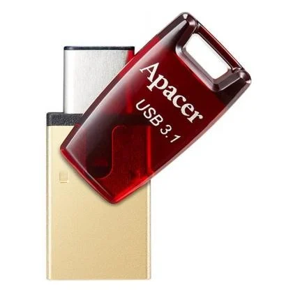 USB флеш накопичувач Apacer 64GB AH180 Red Type-C Dual USB 3.1 (AP64GAH180R-1) — фото 4