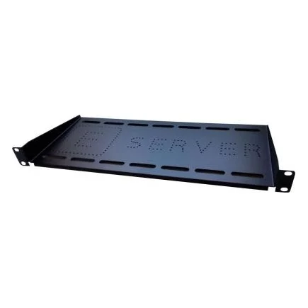 Полка 19" Eserver 1U глуб. 200мм, цвет черный (PK-1U-200-B)