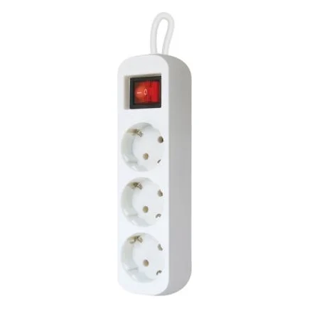 Мережевий подовжувач Defender S330 3.0 m 3 роз switch white (99234) — фото 2
