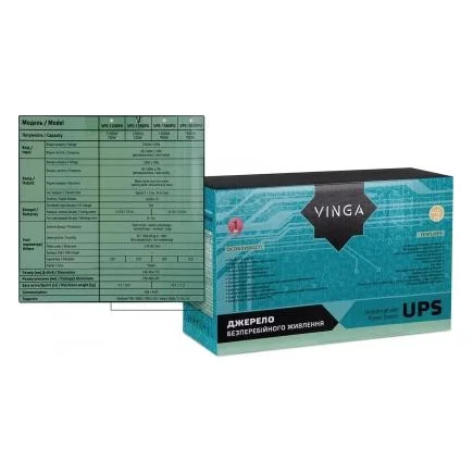 Пристрій безперебійного живлення Vinga LCD 1200VA plastic case with USB (VPC-1200PU) — фото 12