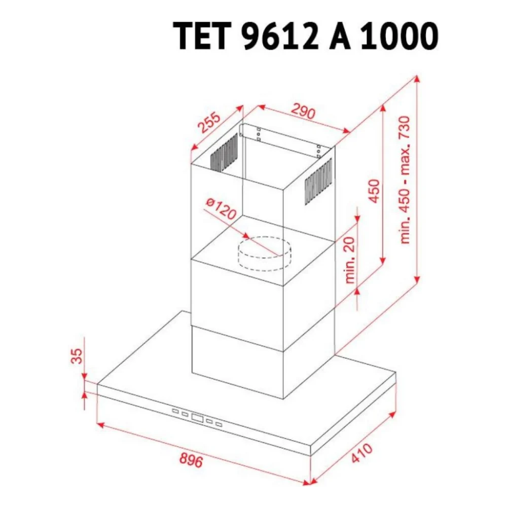 Витяжка кухонна Perfelli TET 9612 A 1000 W LED — фото 9