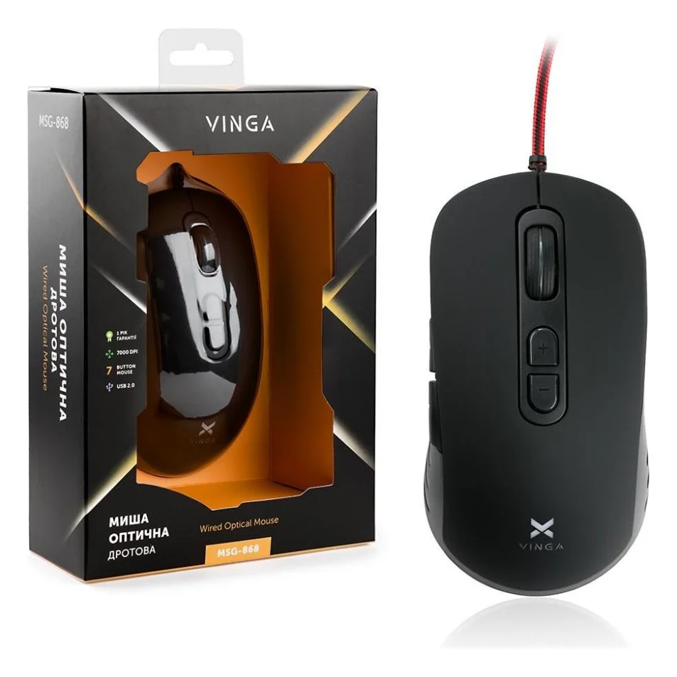 Мишка Vinga MSG-868 Silent black — фото 8