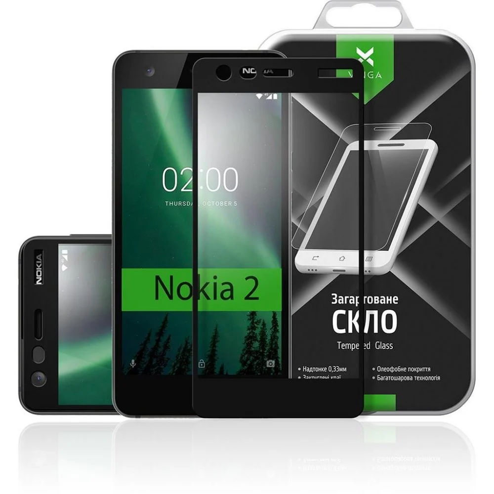 Скло захисне Vinga для Nokia 2 Black (VTPGS-N2B) — фото 3