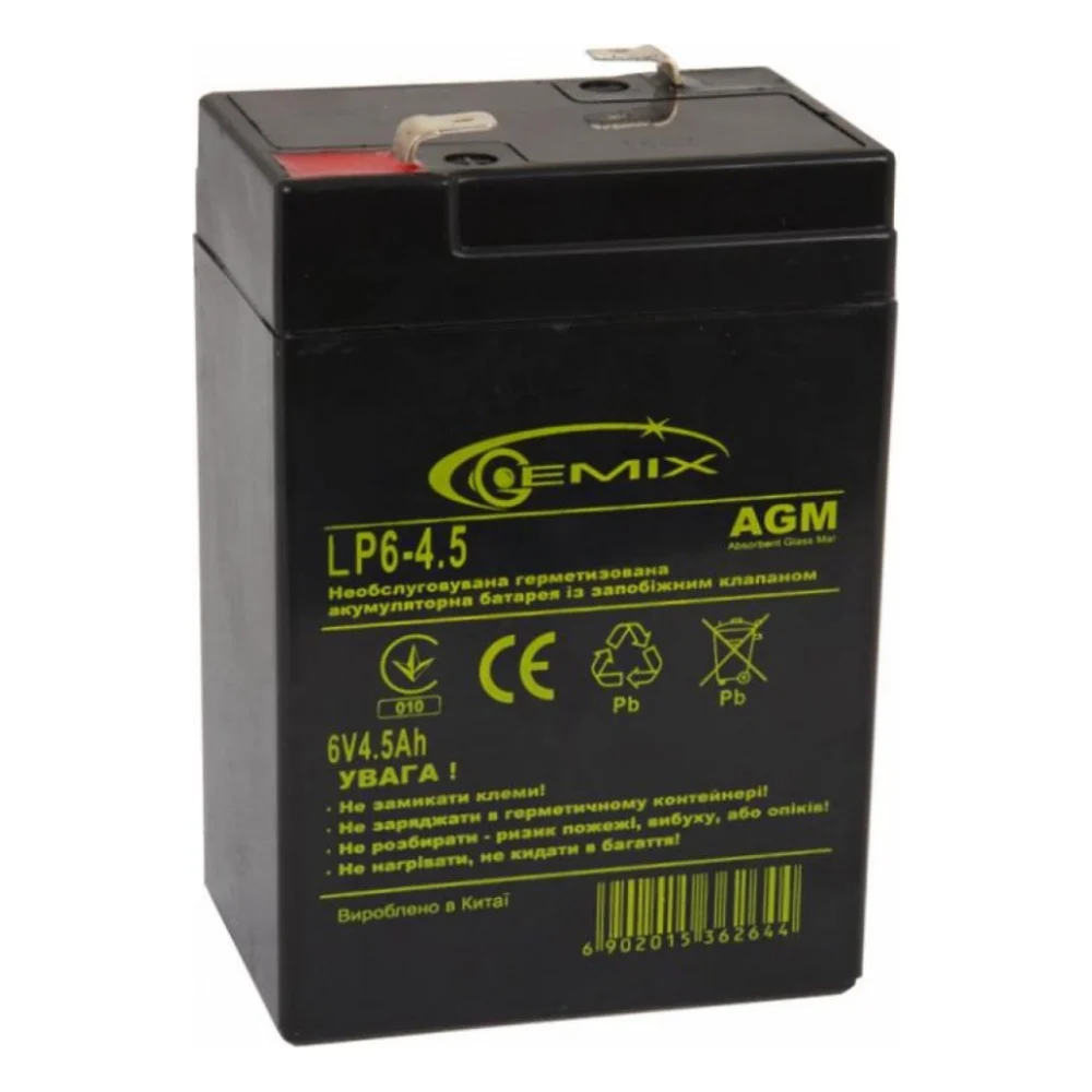 Батарея до ДБЖ Gemix 6VВ 4.5Ah (LP6-4.5 Т2)