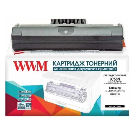 Картридж WWM для Samsung SL-M2020/2070/2070FW аналог MLT-D111S Black (LC58N)