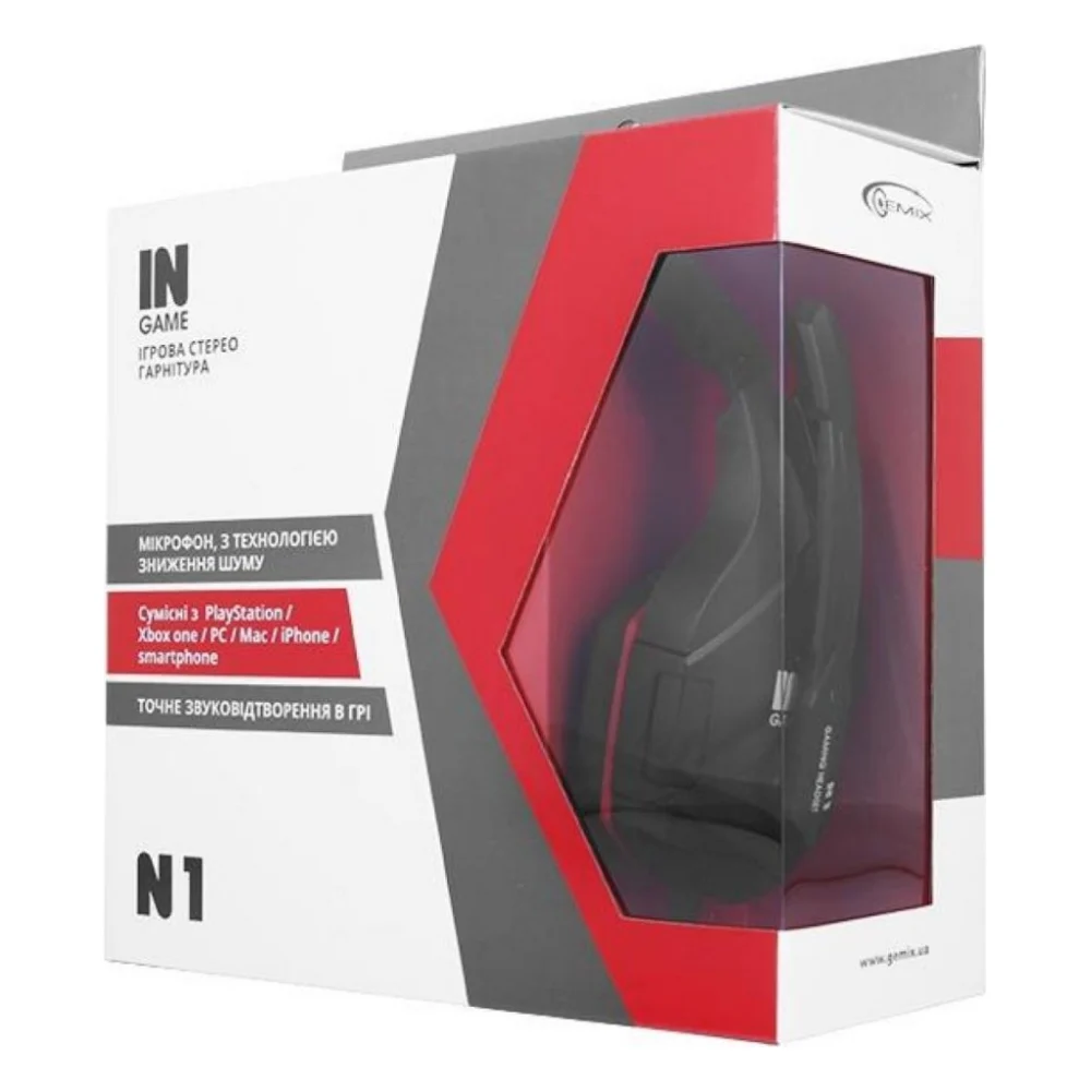 Навушники Gemix N1 Black-Red Gaming — фото 5