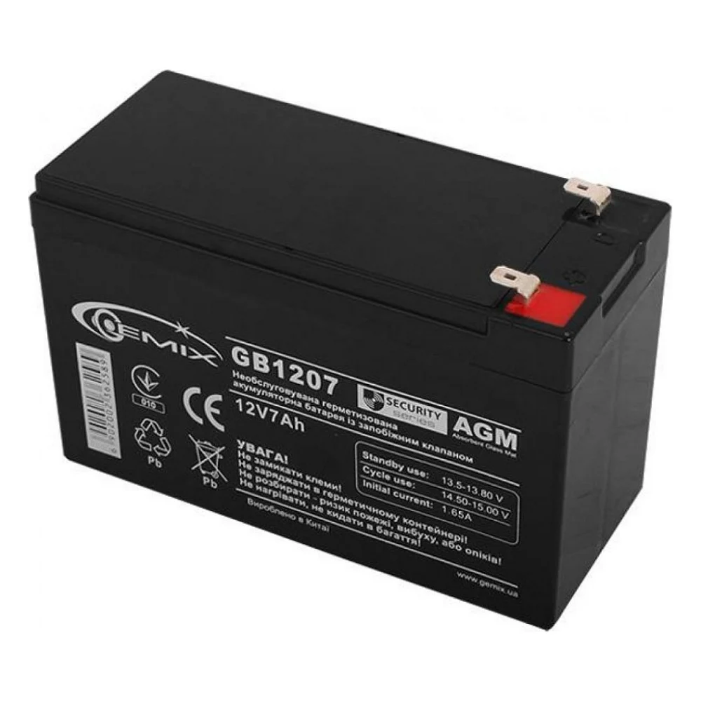 Батарея до ДБЖ Gemix GB 12V 7Ah (GB1207)