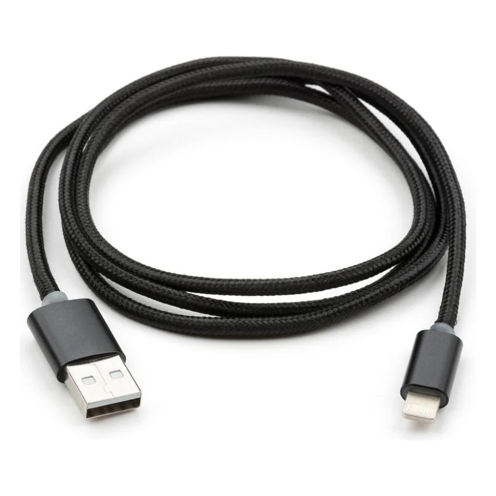 Дата кабель USB 2.0 AM to Lightning 1m LED black Vinga (VCPDCLLED1BK) — фото 2