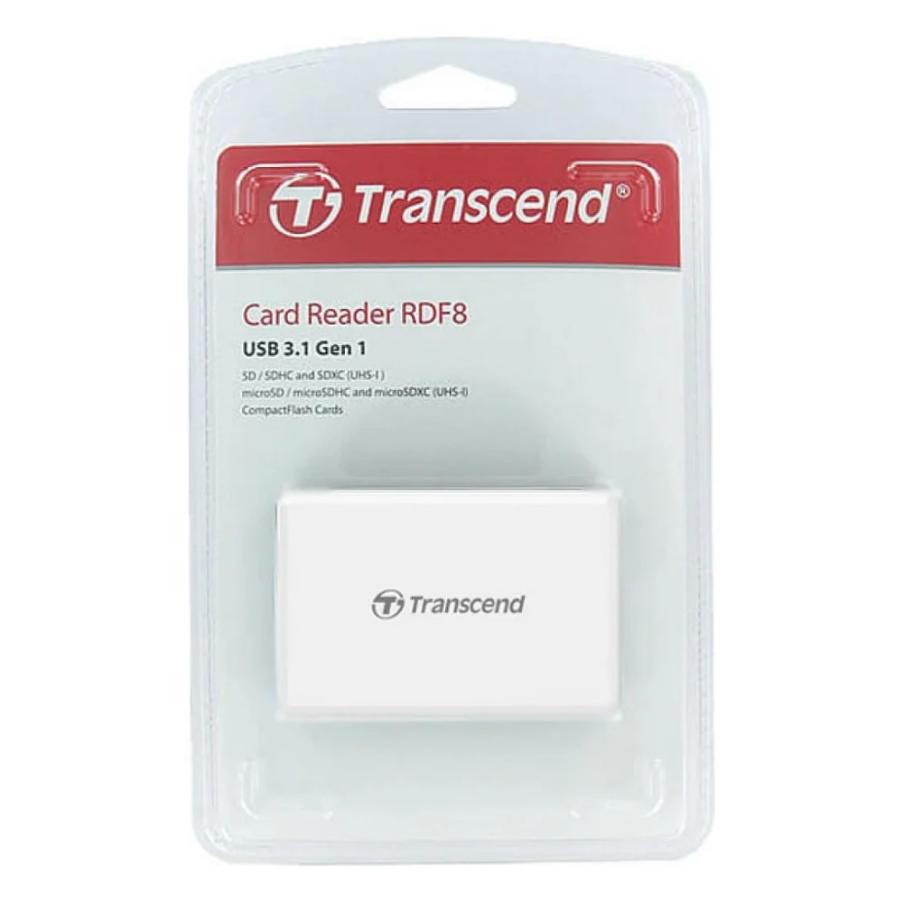 Зчитувач флеш-карт Transcend USB 3.1 White (TS-RDF8W2) — фото 3