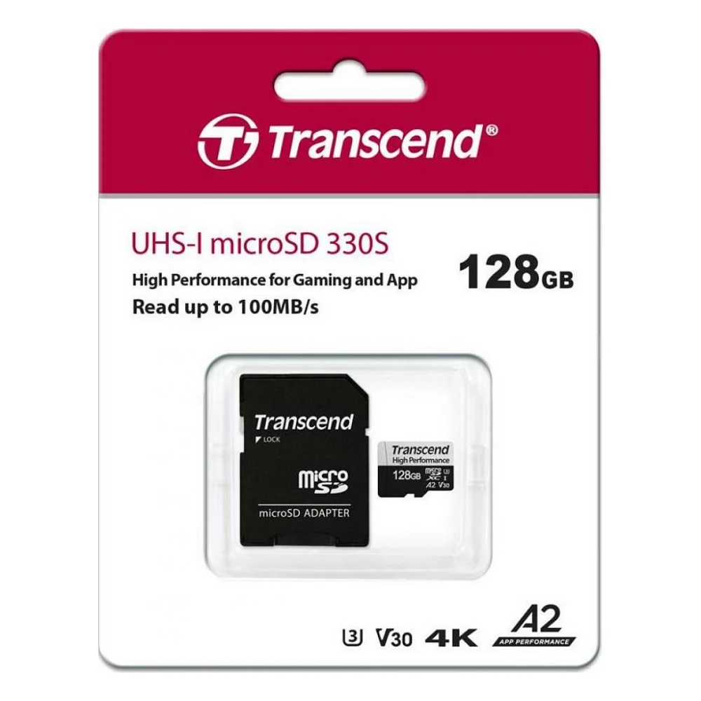Карта пам'яті Transcend 128GB microSDXC class 10 UHS-I U3 A2 (TS128GUSD330S) — фото 3