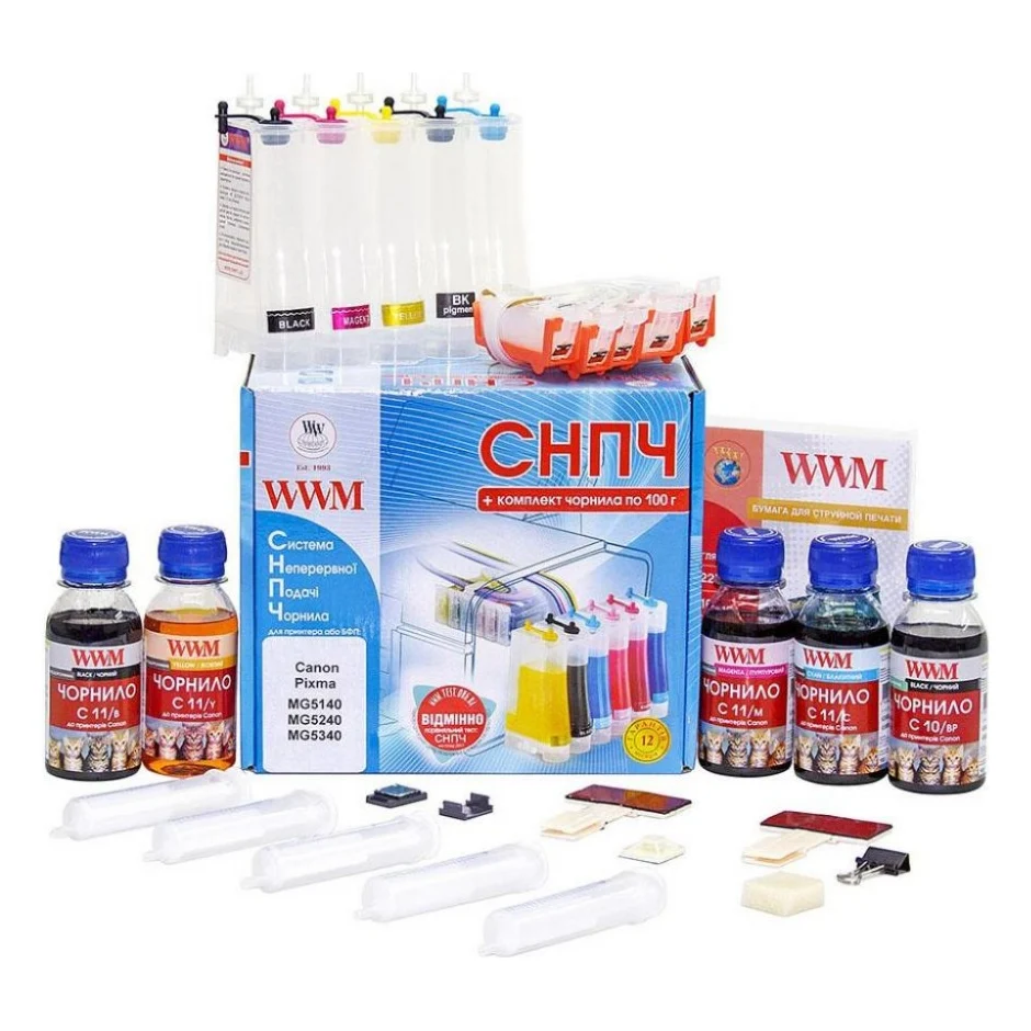 СБПЧ WWM Canon Pixma MG5140/5240/5340, MX894, авточипы, 5x100 г чорнил (IS.0123ARC)