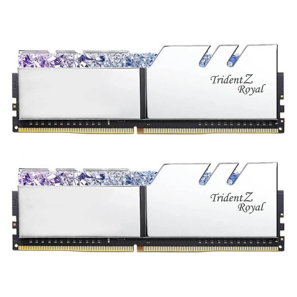 Модуль пам'яті для комп'ютера DDR4 16GB (2x8GB) 3200 MHz Trident Z Royal RGB Silver G.Skill (F4-3200C16D-16GTRS)