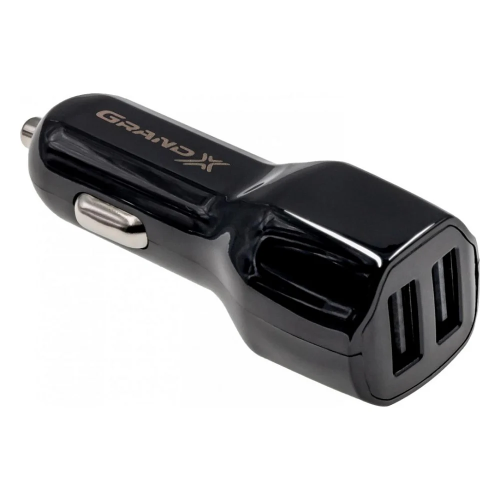 Автомобільний зарядний пристрій Grand-X car 2,1A, 12-24V, Black 2USB 5V/2.1A (CH-26)