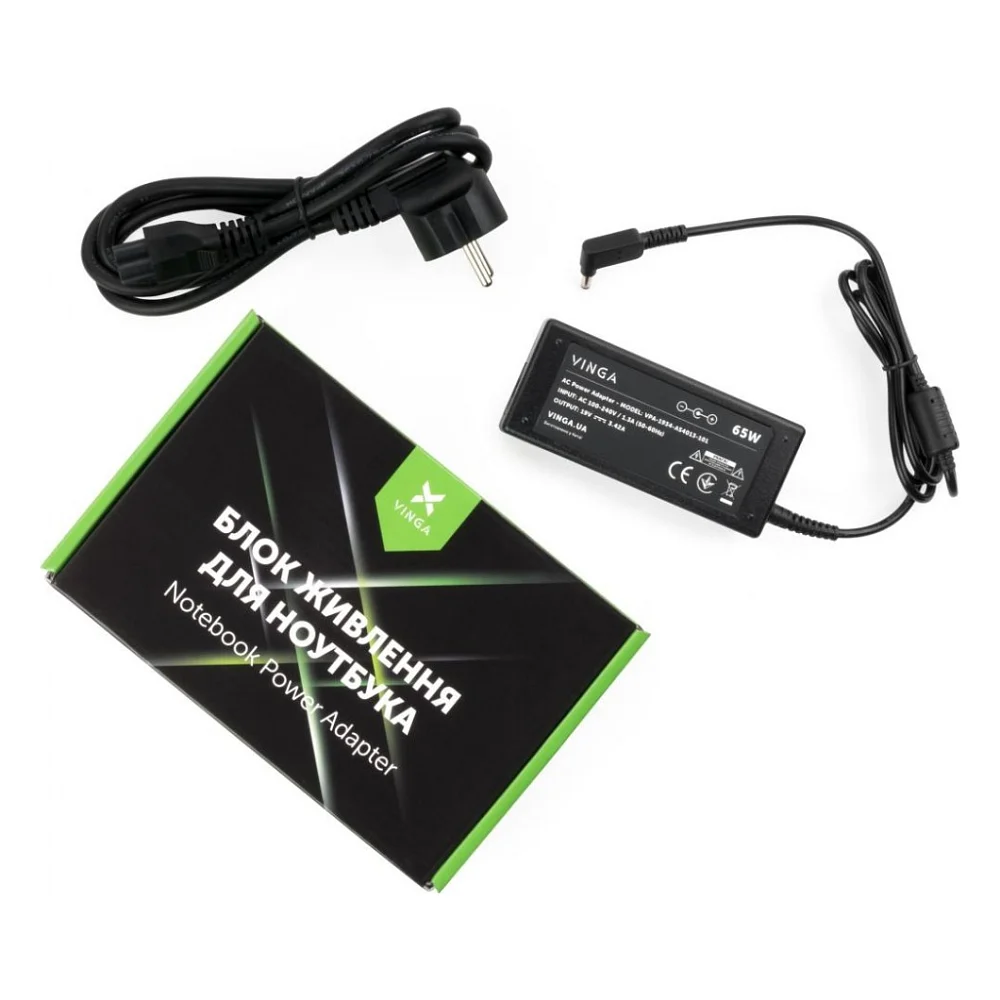 Блок живлення до ноутбуку Vinga ASUS 65W 19V 3,42A разъем 4.0 *1.35 (VPA-1934-AS4013-101)