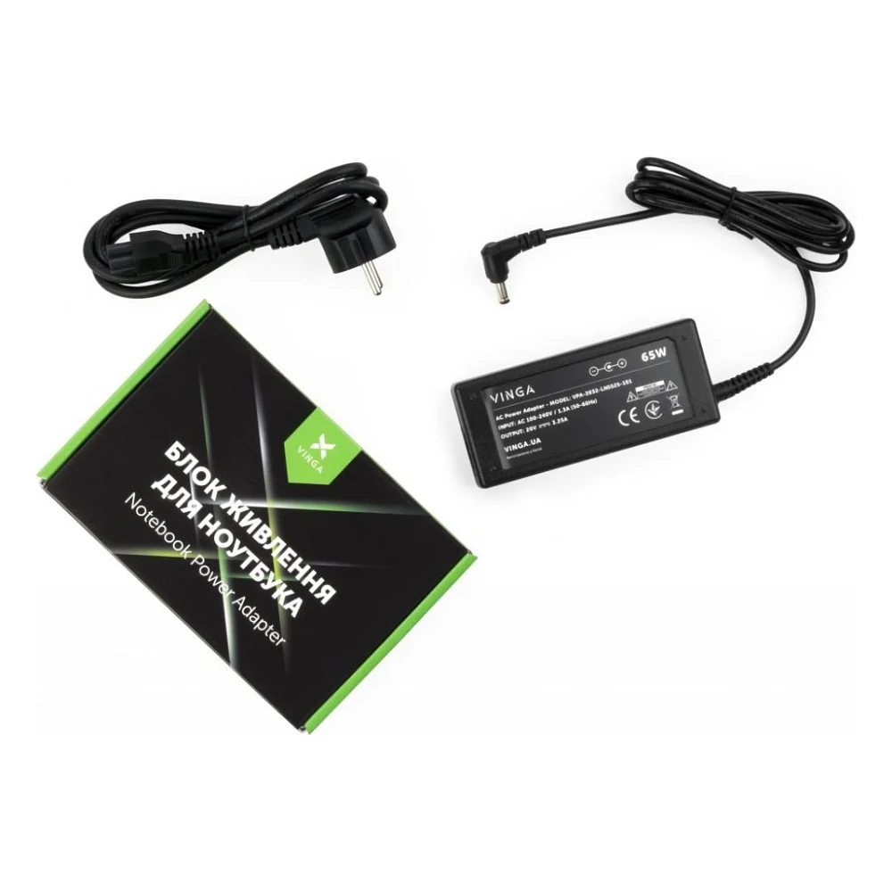 Блок живлення до ноутбуку Vinga Lenovo 65W 20V 3.25А разъем 5.5*2.5 (VPA-2032-LN5525-101)