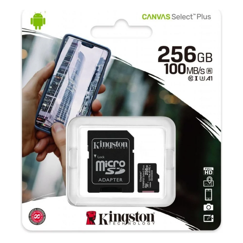 Карта пам'яті Kingston 256GB microSD class 10 A1 Canvas Select Plus (SDCS2/256GB) — фото 4
