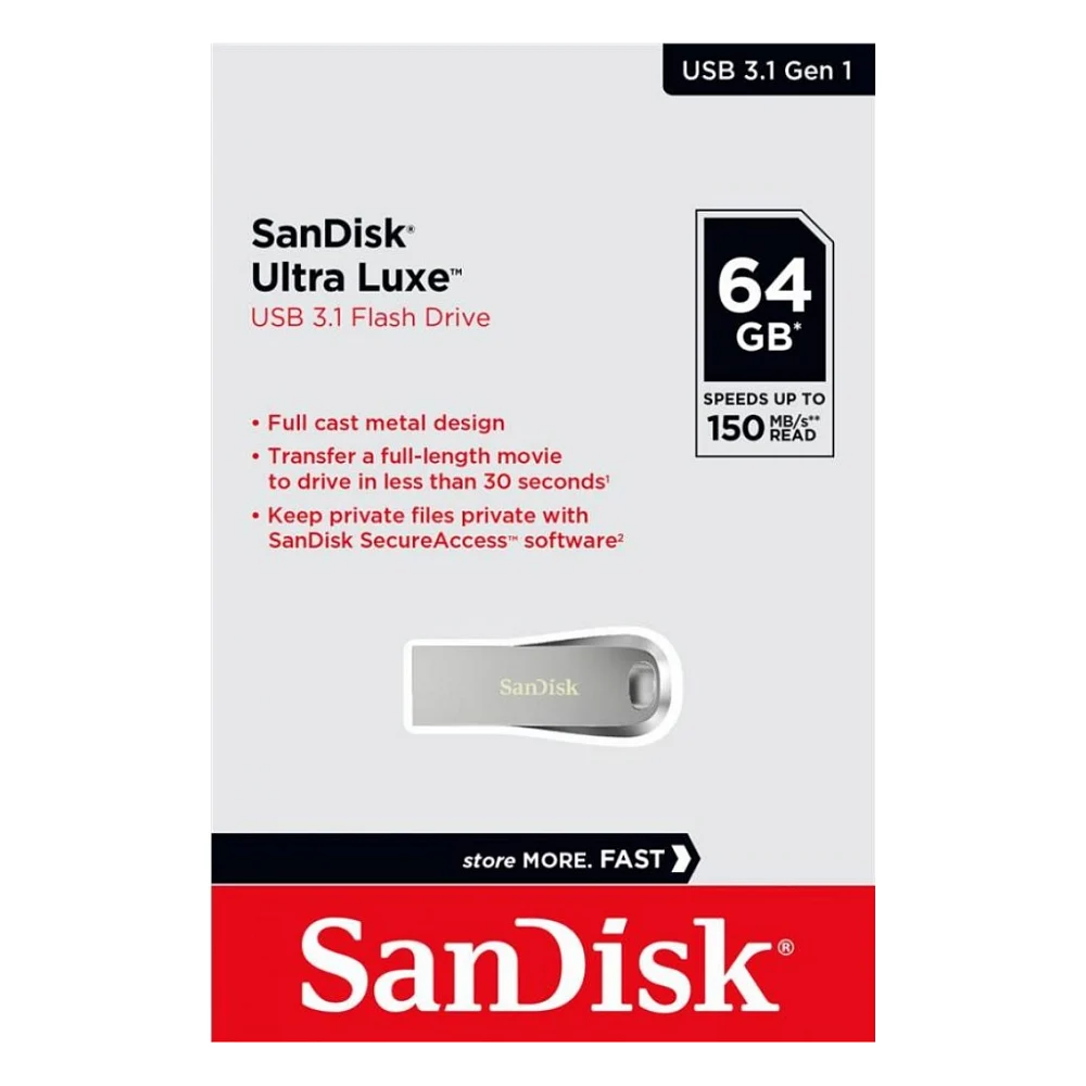 USB флеш накопичувач SanDisk 64GB Ultra Luxe USB 3.1 (SDCZ74-064G-G46) — фото 9
