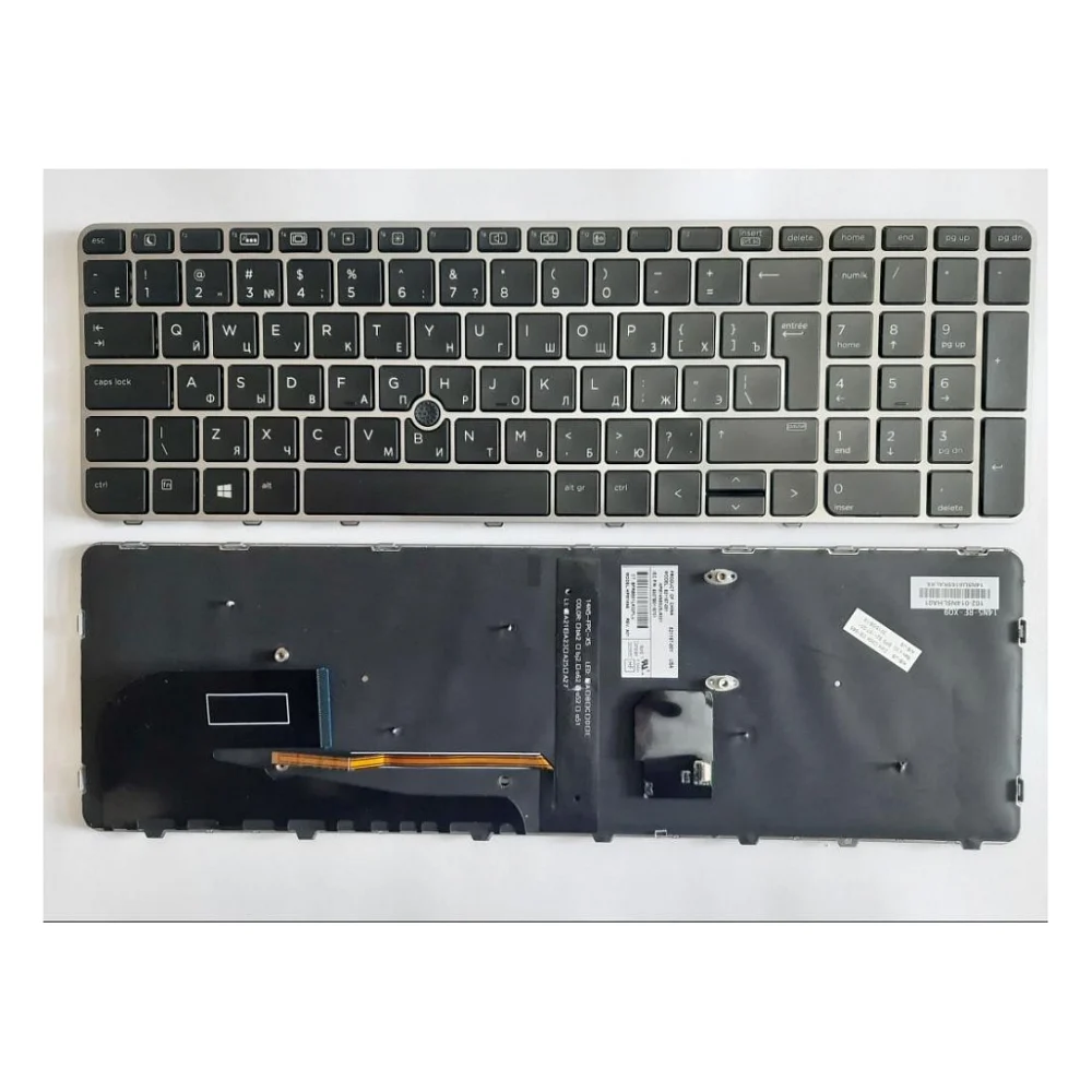 Клавіатура ноутбука HP EliteBook 850 G3/G4,755 G3,ZBook15u G3/G4 черная с серебр,тр (A46082)