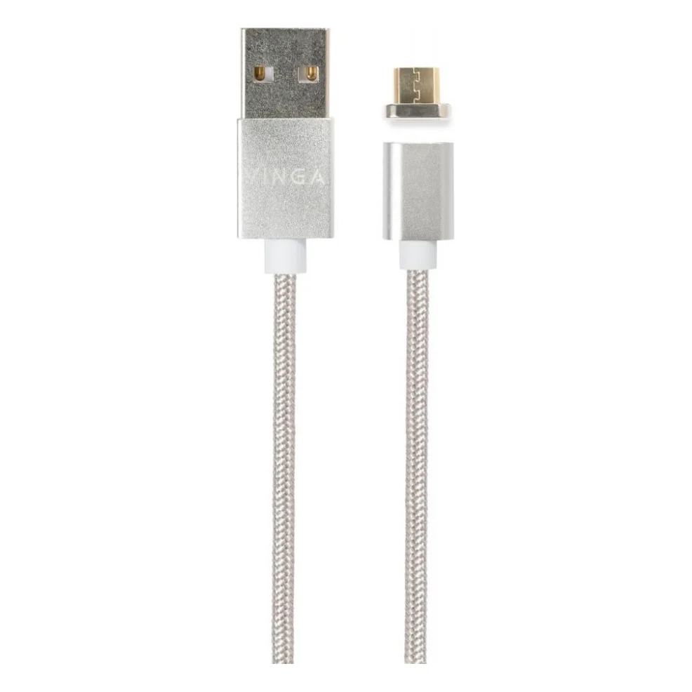 Дата кабель USB 2.0 AM to Micro 5P 1.0m Magnetic Vinga (VCPDCMMAG1S) — фото 2