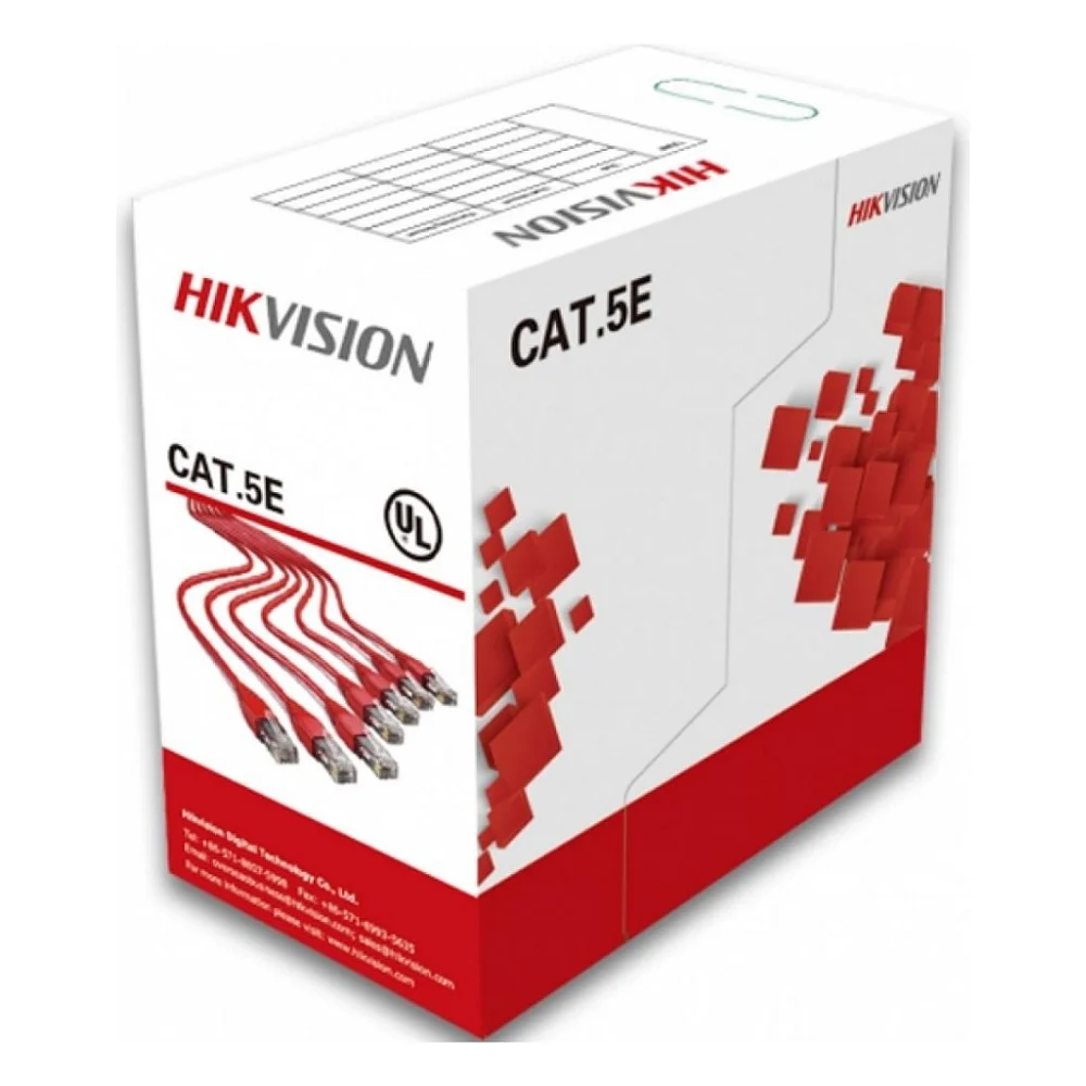 Кабель мережевий Hikvision UTP 305м cat.5e, CU, 4*2*0,5мм (DS-1LN5E-S)