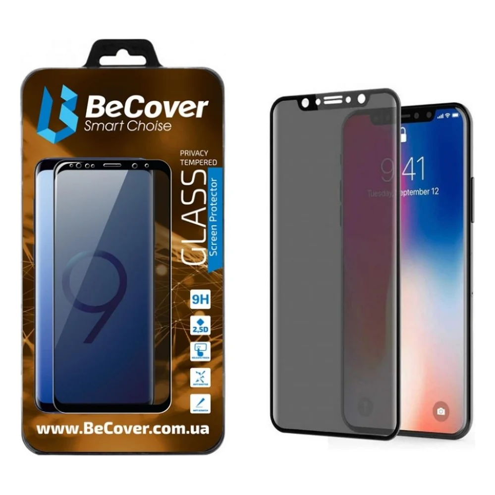 Скло захисне BeCover Anti-spying Samsung Galaxy M10 SM-M105 Black (703918)