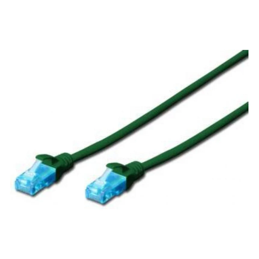 Патч-корд 2м, UTP, cat.5e, AWG 26/7, CCA, PVC, green Digitus (DK-1512-020/G)
