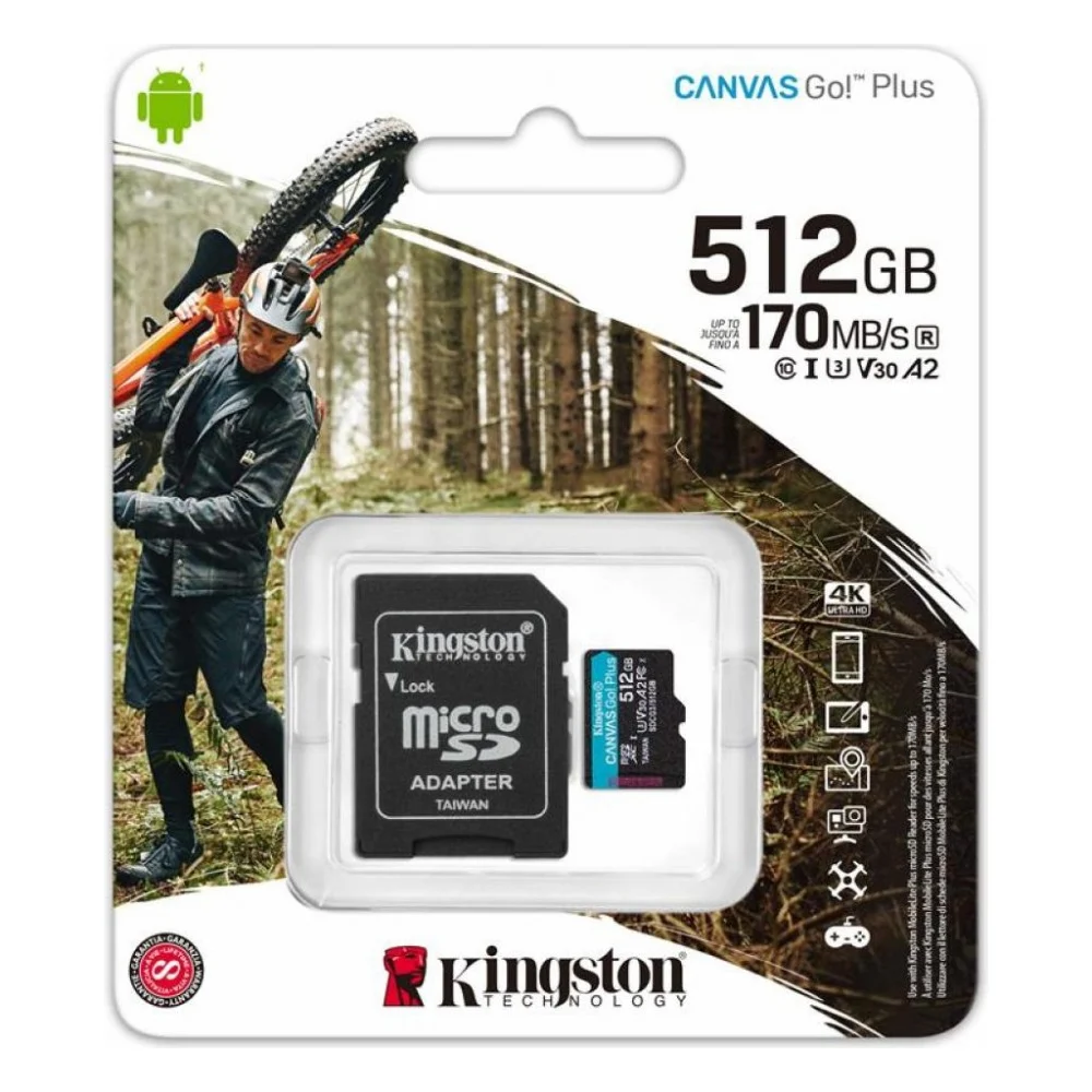 Карта пам'яті Kingston 512GB microSDXC class 10 UHS-I U3 A2 Canvas Go Plus (SDCG3/512GB) — фото 4
