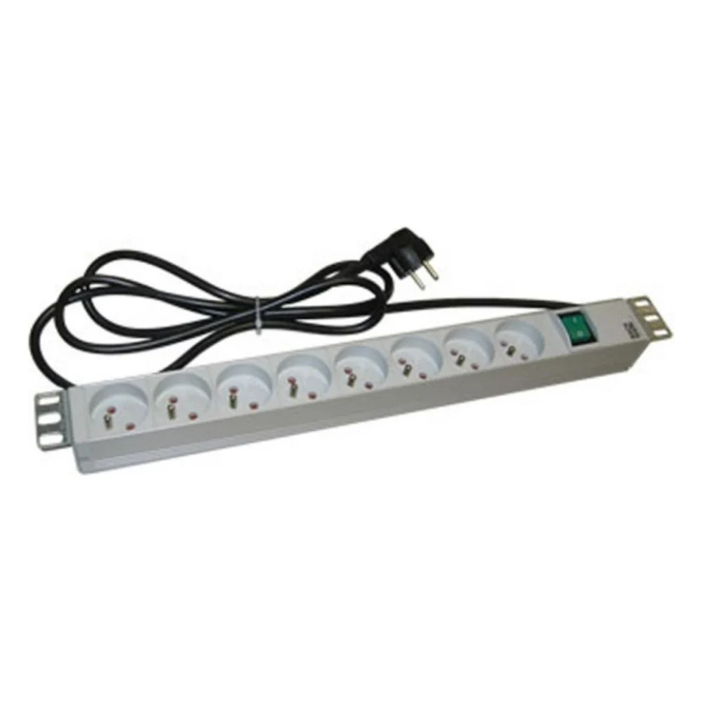 Силовий блок Molex 19" 1U 8хSchuko, з вимикачем, кабель 2м. (25.D0150P3)