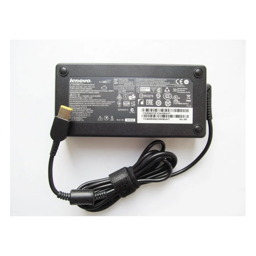Блок живлення до ноутбуку Lenovo 170W 20V, 8.50A, Rectangular Connector (pin inside) Slim (A40274)
