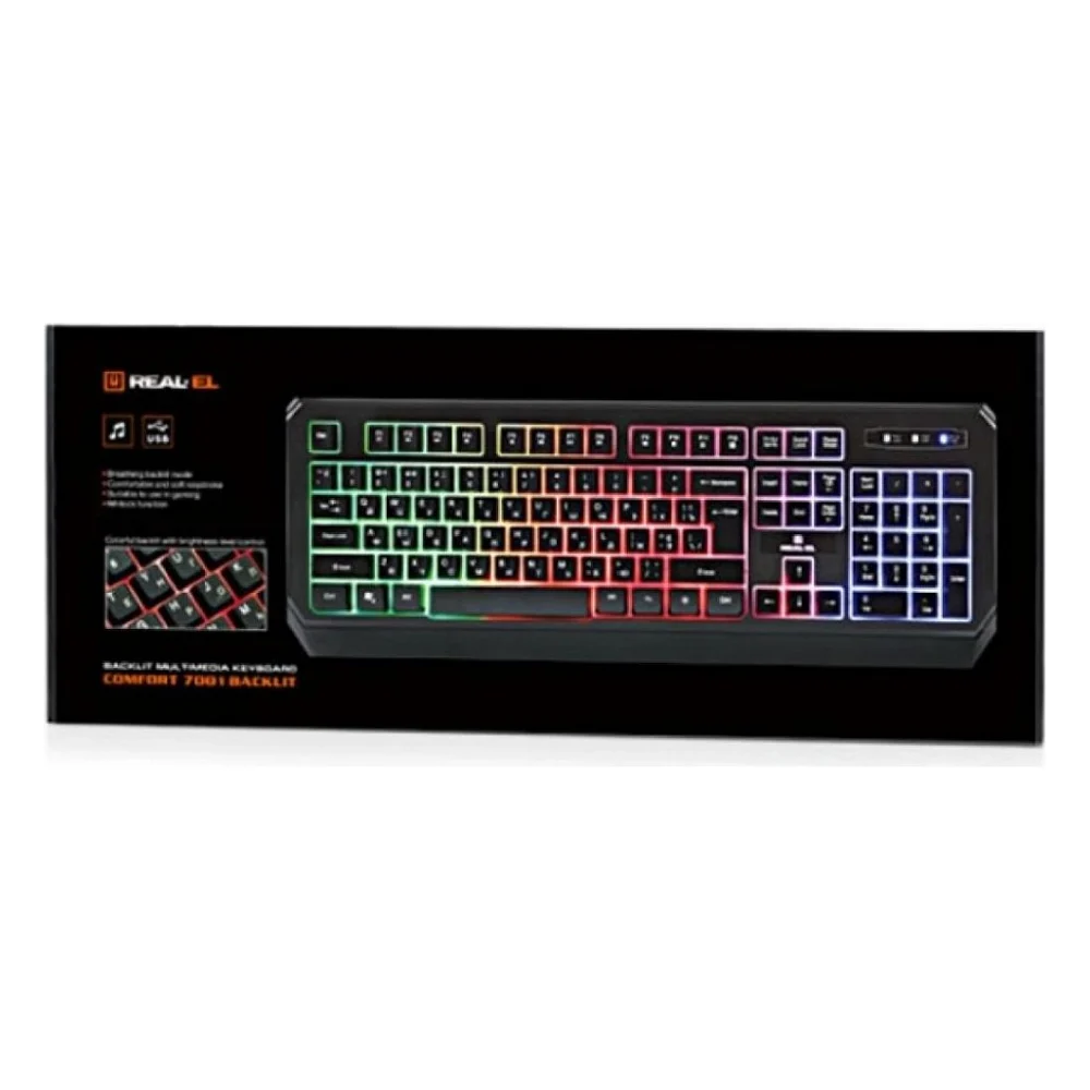 Клавіатура REAL-EL 7001 Comfort Backlit Black — фото 15