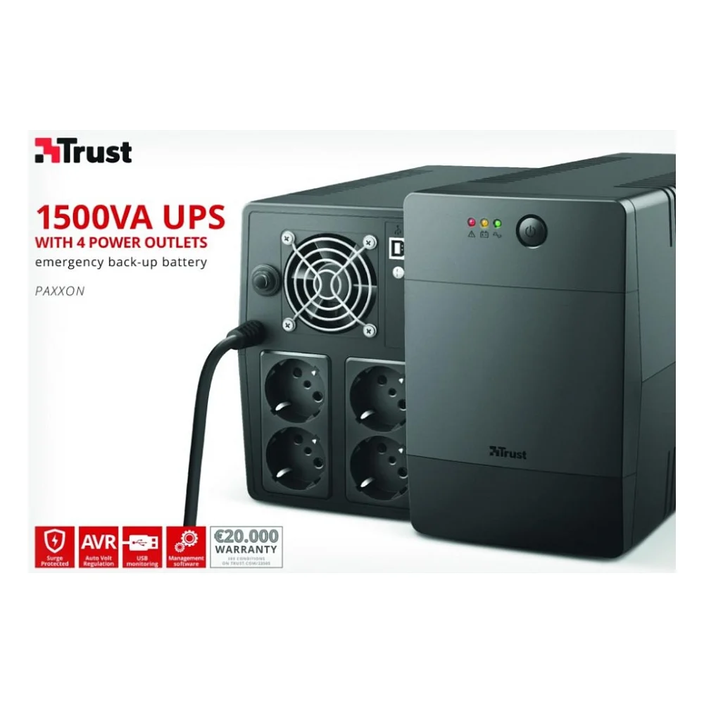 Пристрій безперебійного живлення Trust Paxxon 1500VA (23505_TRUST) — фото 13
