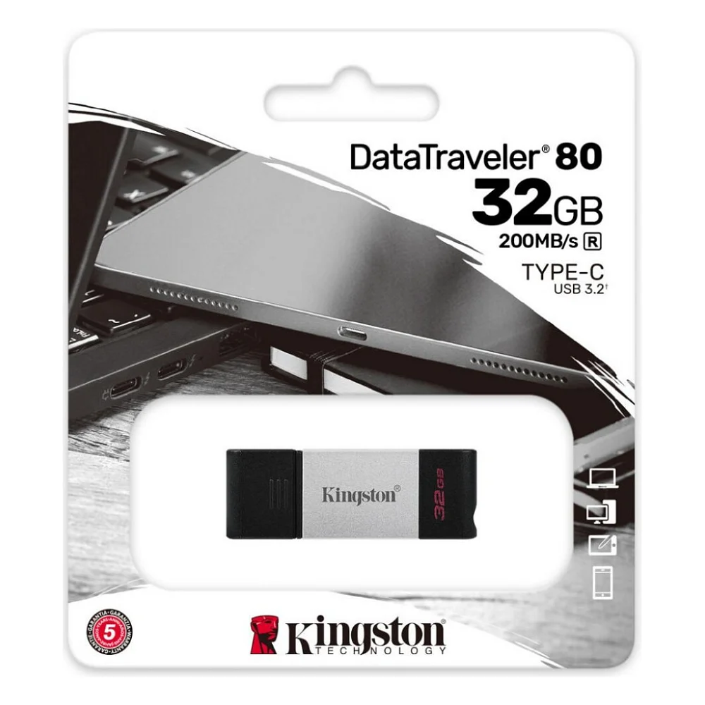 USB флеш накопичувач Kingston 32GB DataTraveler 80 USB 3.2/Type-C (DT80/32GB) — фото 8
