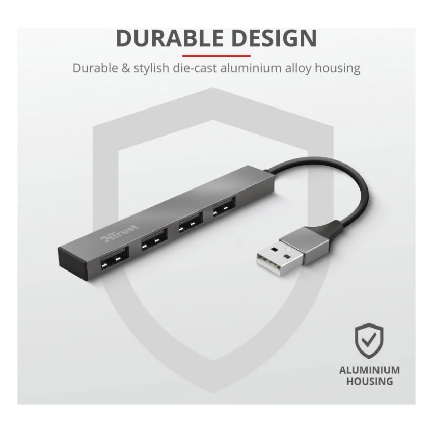 Концентратор Trust Halyx Aluminium 4-Port Mini USB Hub (23786_TRUST) — фото 8