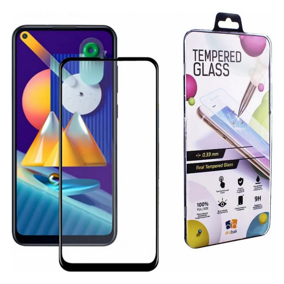 Скло захисне Drobak Ceramics Samsung Galaxy M11 (Black) (121234) (121234)