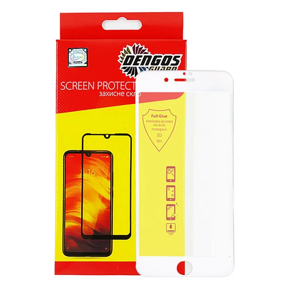 Скло захисне Dengos 5D iPhone 7/8 Plus white (TGFG-36)