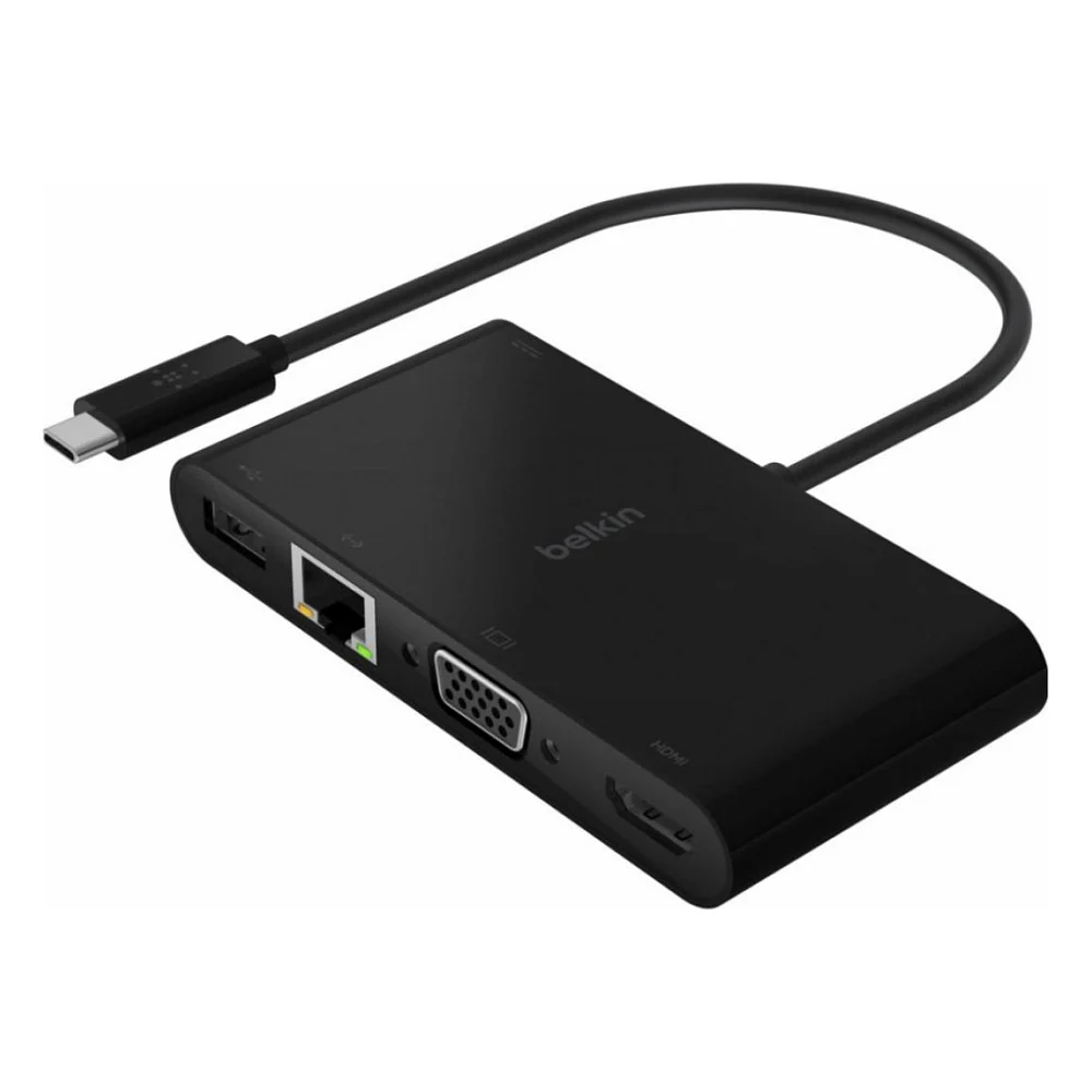 Концентратор Belkin USB-C - Ethernet, HDMI, VGA, USB-A, 100W PD, black (AVC004BTBK)