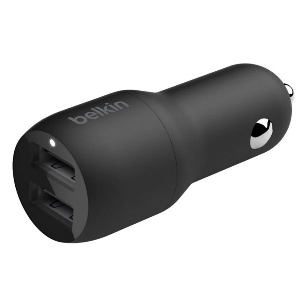 Зарядний пристрій Belkin Car Charger 24W Dual USB-A, USB-A - MicroUSB, 1m, black (CCE002BT1MBK)