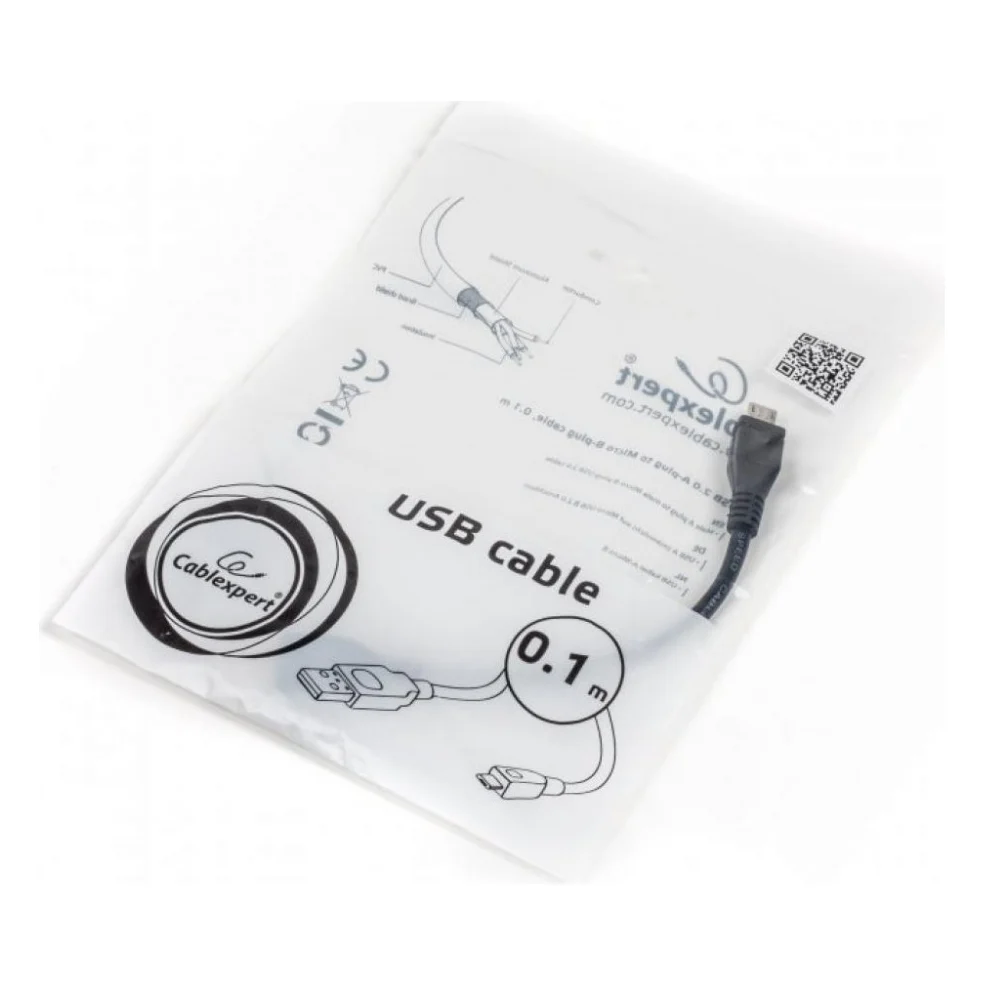 Дата кабель USB 2.0 AM to Micro 5P 0.1m Cablexpert (CCP-mUSB2-AMBM-0.1M) — фото 3