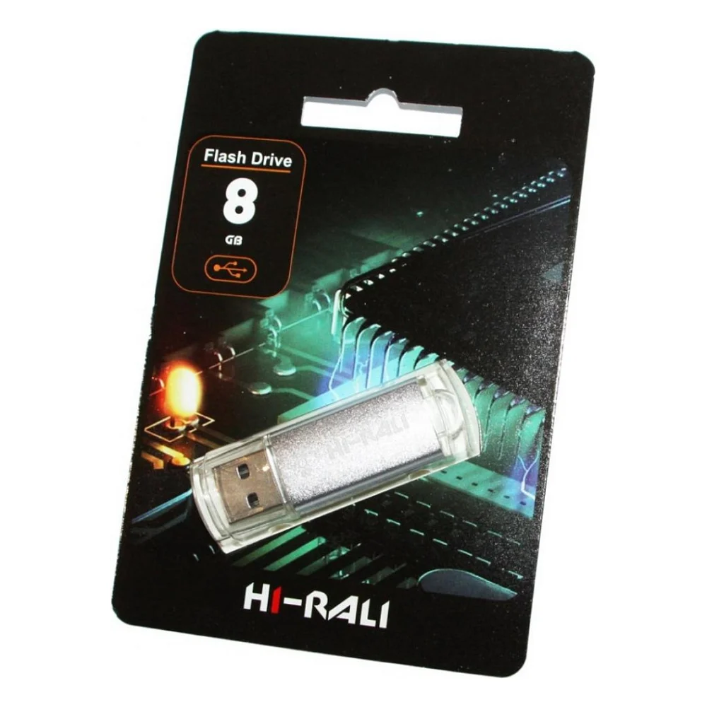 USB флеш накопичувач Hi-Rali 8GB Rocket Series Silver USB 2.0 (HI-8GBVCSL)