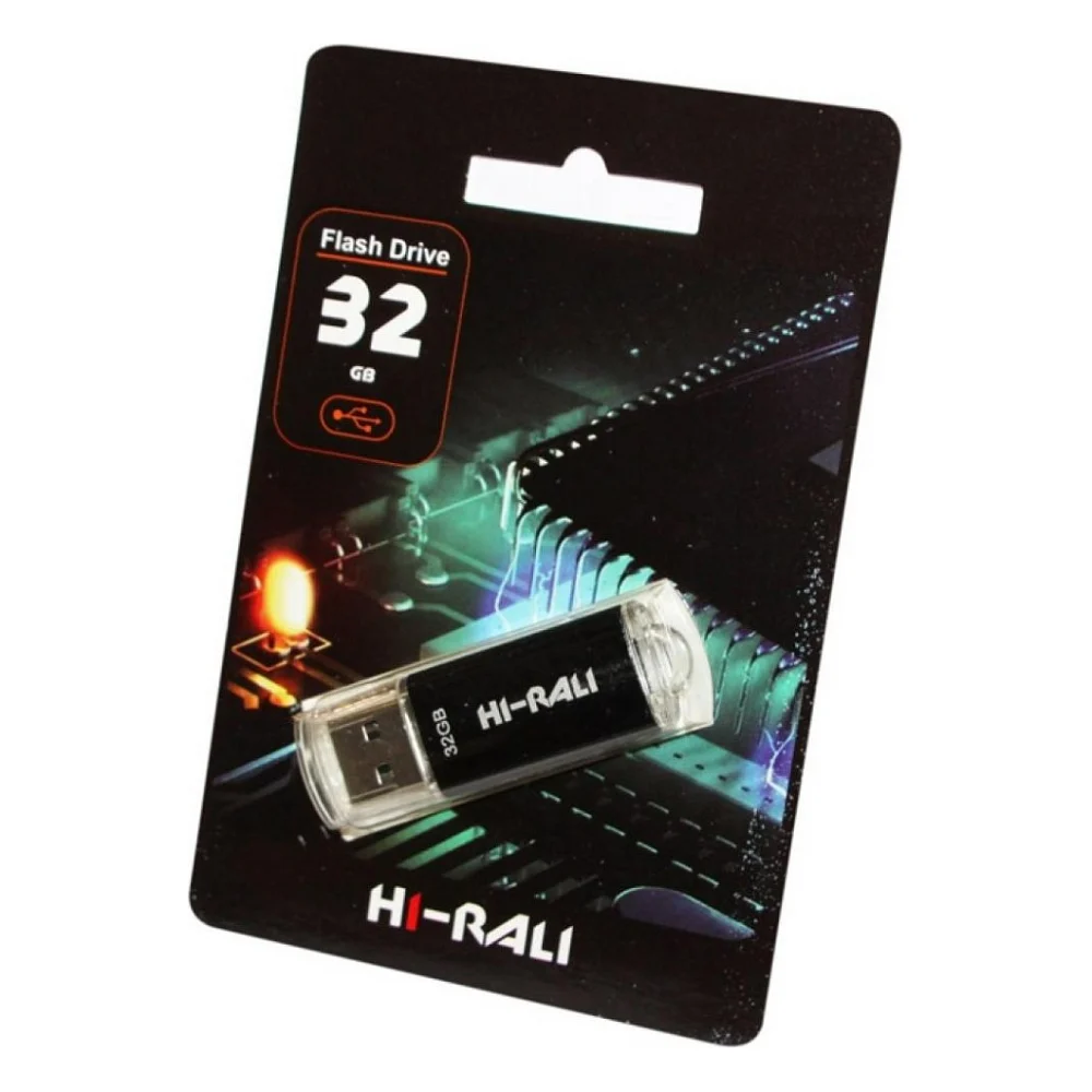 USB флеш накопичувач Hi-Rali 32GB Rocket Series Black USB 2.0 (HI-32GBVCBK)