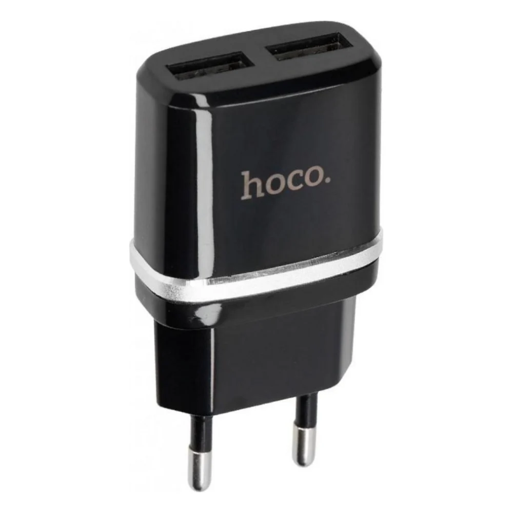 Зарядний пристрій Hoco C12 Smart dual USB 2.4A Black