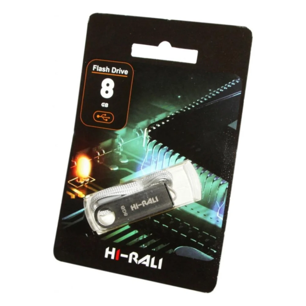 USB флеш накопичувач Hi-Rali 8GB Shuttle Series Silver USB 2.0 (HI-8GBSHSL)