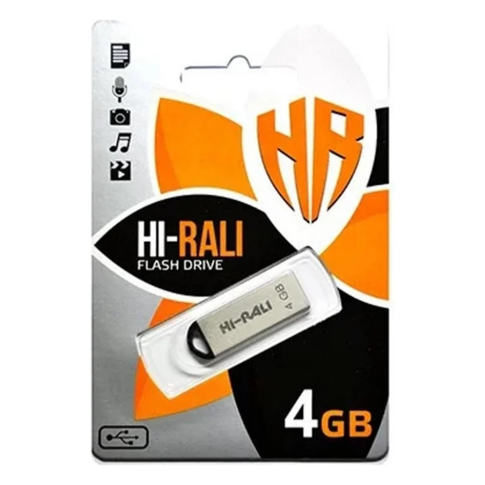 USB флеш накопичувач Hi-Rali 4GB Fit Series Silver USB 2.0 (HI-4GBFITSL) — фото 2