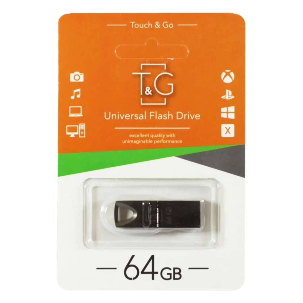 USB флеш накопичувач T&G 64GB 117 Metal Series Black USB 2.0 (TG117BK-64G)