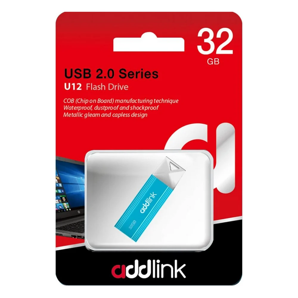 USB флеш накопичувач AddLink 32GB U12 Aqua USB 2.0 (ad32GBU12A2) — фото 2