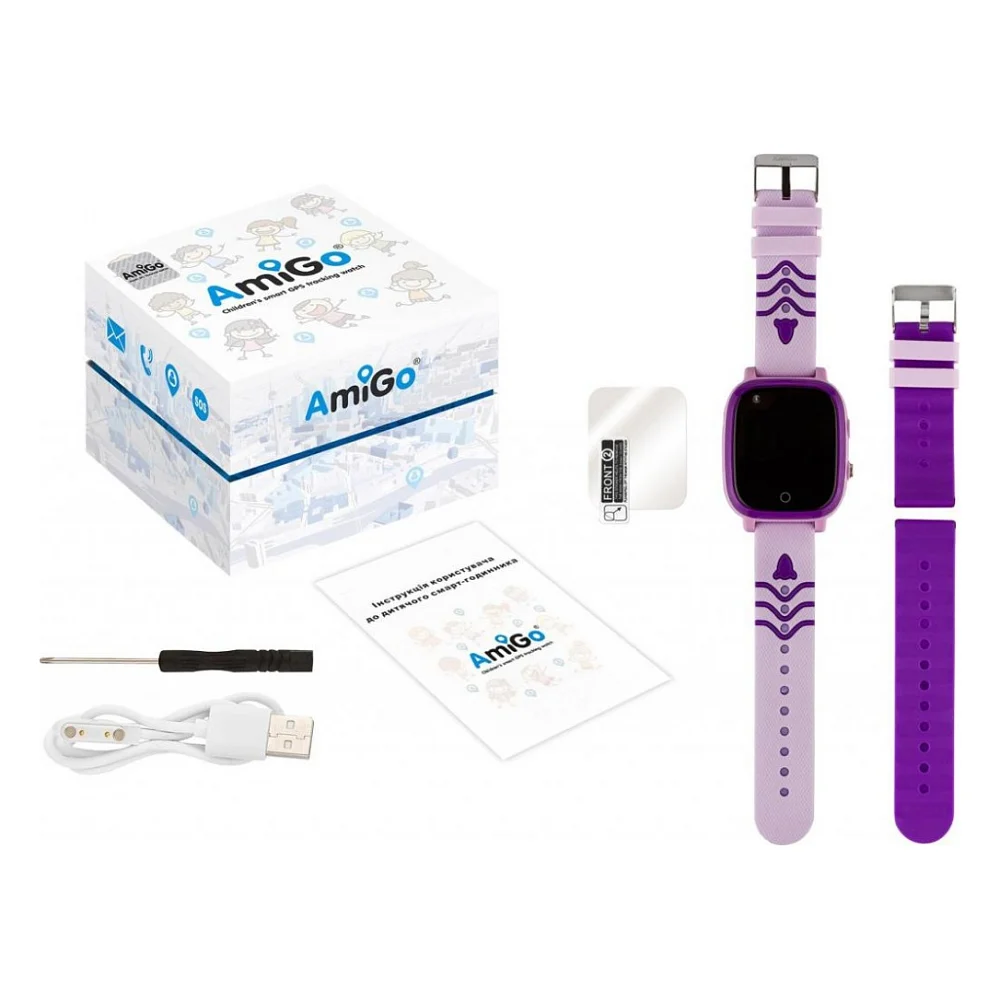 Смарт-годинник Amigo GO005 4G WIFI Kids waterproof Thermometer Purple (747019) — фото 6