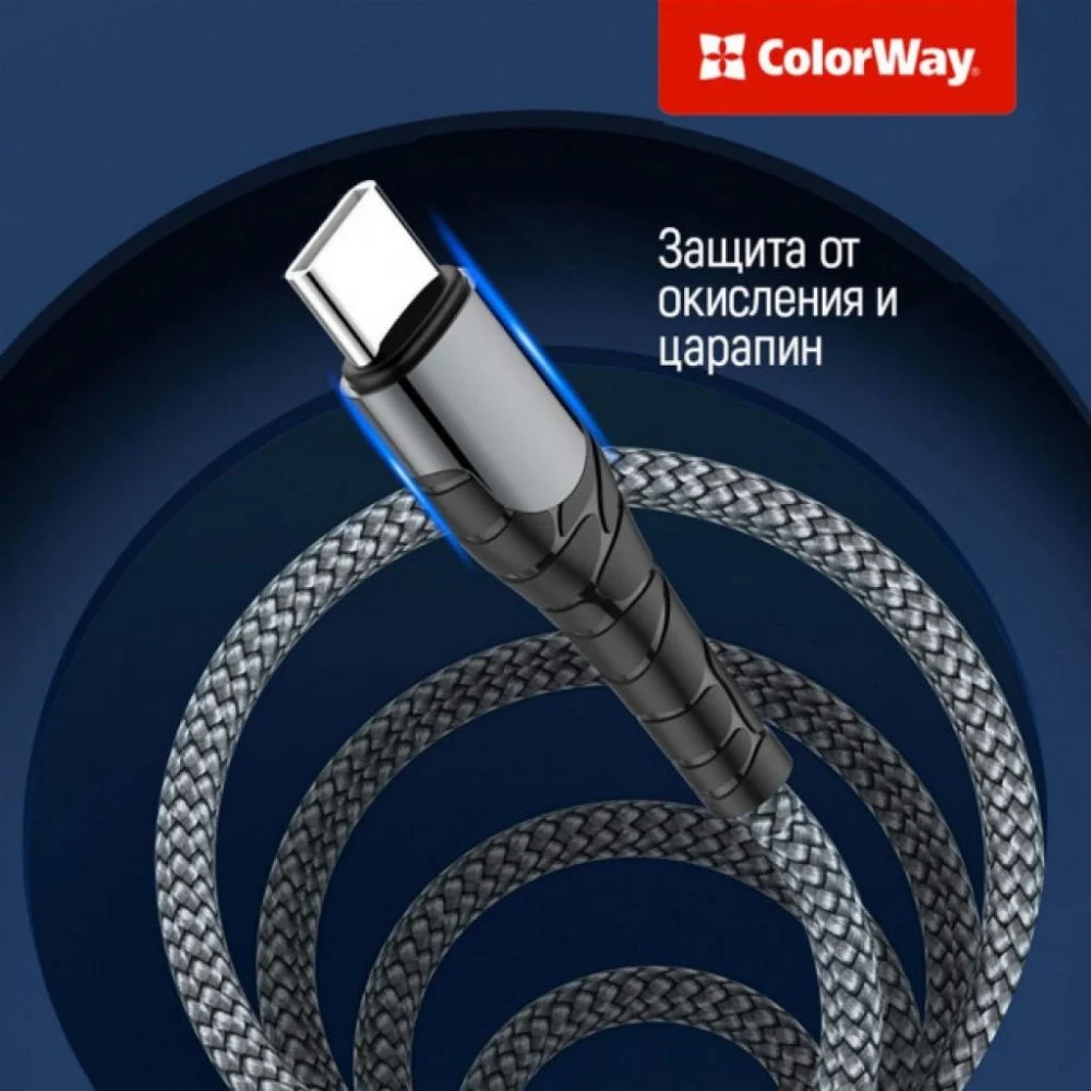 Кабель USB Type-C to Lightning 1.0m ColorWay (CW-CBPDCL033-GR) — фото 7